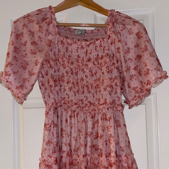 PinkBlush pink floral tulle dress - Picture 2 of 5